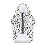 White And Black Music Note Pattern Print Dog Zip Up Hoodie