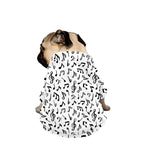 White And Black Music Note Pattern Print Dog Zip Up Jacket