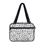 White And Black Music Note Pattern Print Double Strap Bible Bag