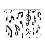 White And Black Music Note Pattern Print Drum Lamp Shade