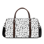 White And Black Music Note Pattern Print Duffle Bag