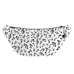 White And Black Music Note Pattern Print Fanny Pack