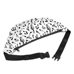 White And Black Music Note Pattern Print Fanny Pack