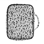 White And Black Music Note Pattern Print Front Pocket Bible Bag