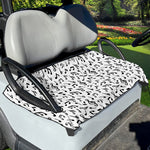 White And Black Music Note Pattern Print Golf Cart Seat Cover