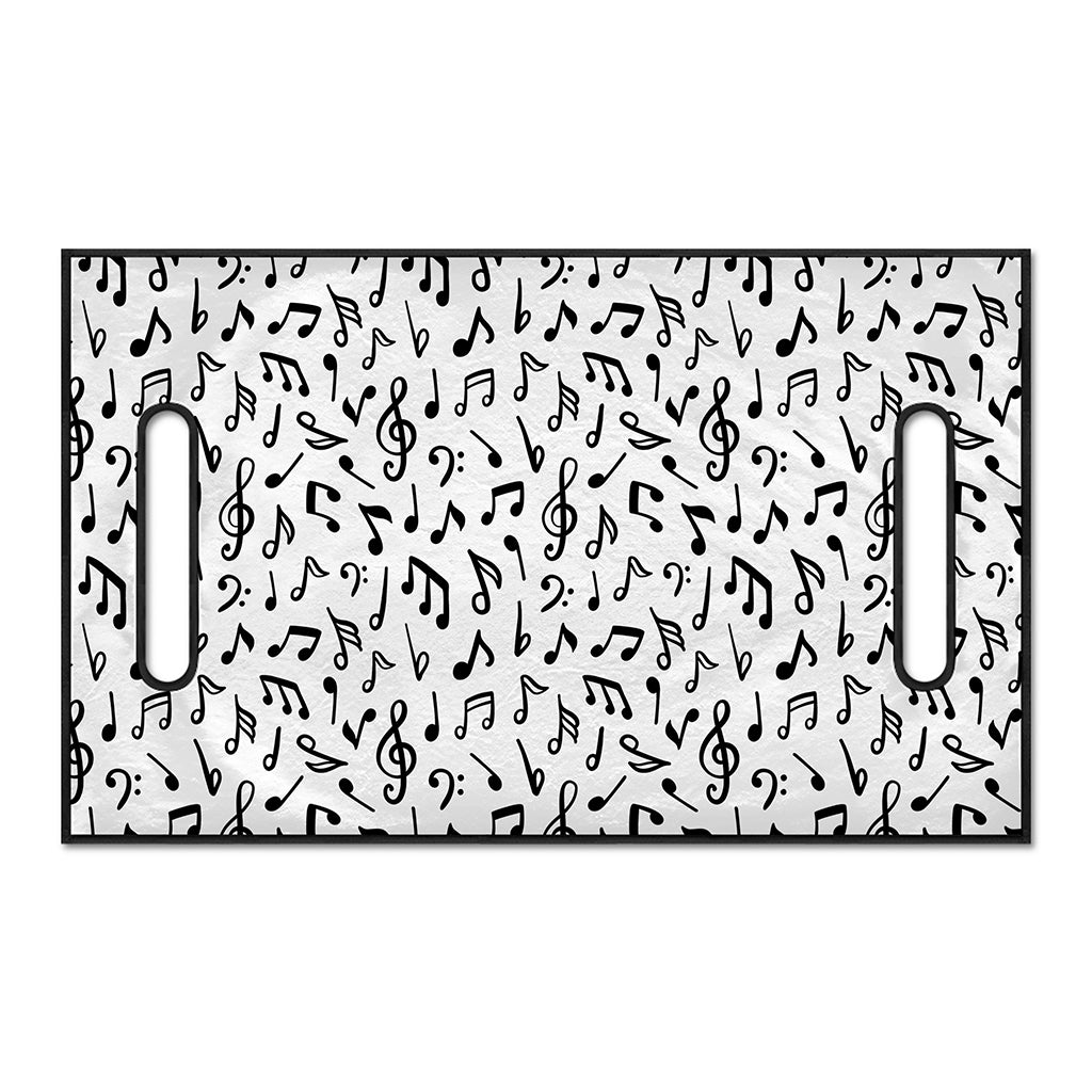 White And Black Music Note Pattern Print Golf Cart Seat Cover