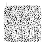 White And Black Music Note Pattern Print Hand Towel