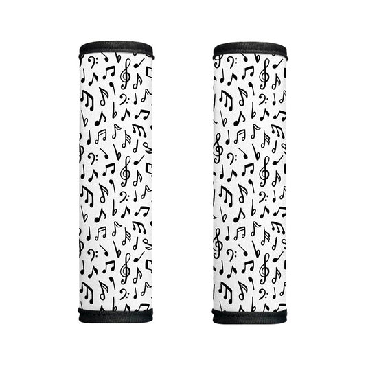 White And Black Music Note Pattern Print Handle Covers