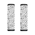 White And Black Music Note Pattern Print Handle Covers