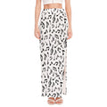 White And Black Music Note Pattern Print High Slit Maxi Skirt
