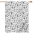 White And Black Music Note Pattern Print House Flag