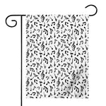 White And Black Music Note Pattern Print House Flag