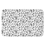 White And Black Music Note Pattern Print Indoor Door Mat