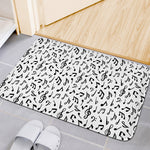 White And Black Music Note Pattern Print Indoor Door Mat