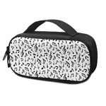 White And Black Music Note Pattern Print Insulin Cooler Travel Case