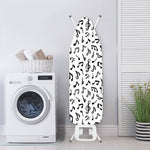 White And Black Music Note Pattern Print Ironing Board Cover