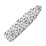 White And Black Music Note Pattern Print Ironing Board Cover
