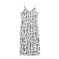 White And Black Music Note Pattern Print Jersey Midi Cami Dress
