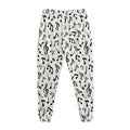 White And Black Music Note Pattern Print Jogger Pants