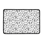 White And Black Music Note Pattern Print Kitchen Mat