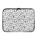 White And Black Music Note Pattern Print Laptop Sleeve