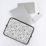 White And Black Music Note Pattern Print Laptop Sleeve