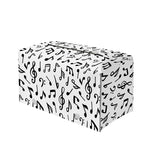 White And Black Music Note Pattern Print Leather Tissue Box Cover