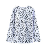 White And Black Music Note Pattern Print Long Sleeve Short Coat