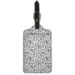 White And Black Music Note Pattern Print Luggage Tag