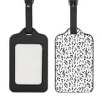 White And Black Music Note Pattern Print Luggage Tag