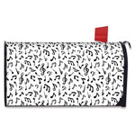 White And Black Music Note Pattern Print Mailbox Cover