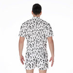 White And Black Music Note Pattern Print Men's Rompers