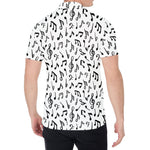 White And Black Music Note Pattern Print Men's Shirt