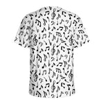 White And Black Music Note Pattern Print Men's Sports T-Shirt