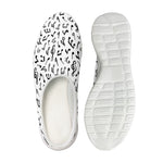 White And Black Music Note Pattern Print Mesh Casual Shoes