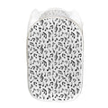 White And Black Music Note Pattern Print Mesh Laundry Hamper