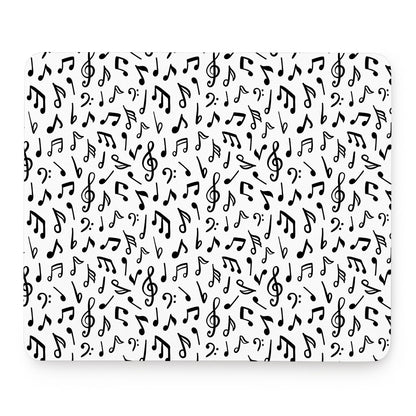White And Black Music Note Pattern Print Mouse Pad