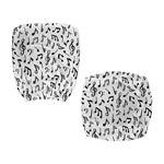 White And Black Music Note Pattern Print Office Chair Cover
