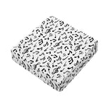 White And Black Music Note Pattern Print Outdoor Seat Cushion Cover