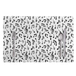 White And Black Music Note Pattern Print Placemat