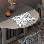 White And Black Music Note Pattern Print Placemat
