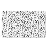 White And Black Music Note Pattern Print Polyester Doormat