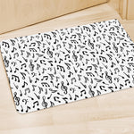 White And Black Music Note Pattern Print Polyester Doormat