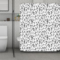 White And Black Music Note Pattern Print Polyester Shower Curtain