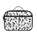 White And Black Music Note Pattern Print Portable Lunch Bag