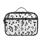 White And Black Music Note Pattern Print Portable Lunch Bag