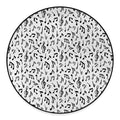 White And Black Music Note Pattern Print Round Floor Mat