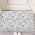 White And Black Music Note Pattern Print Rubber Doormat