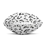 White And Black Music Note Pattern Print Rugby Ball