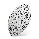 White And Black Music Note Pattern Print Rugby Ball